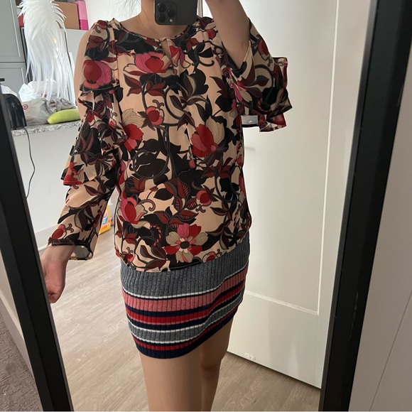 Nanette Lepore Tops - Nanette Nanette Lepore flora cold shoulder blouse